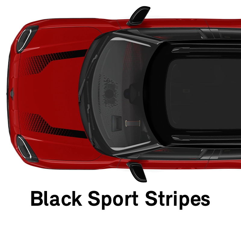 MINI pruge na poklopcu motora: Black Sport pruge
