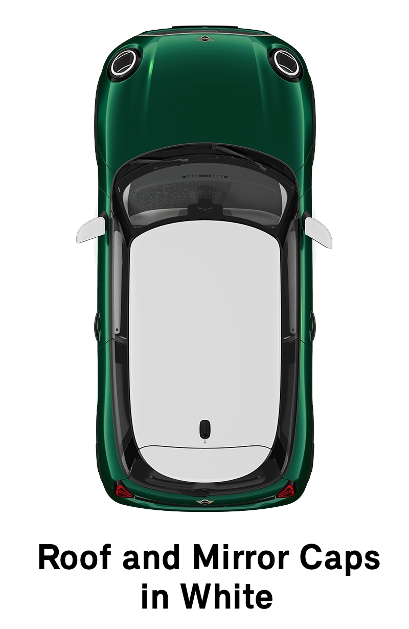 MINI krov: Krov i kućišta retrovizora u White boji
