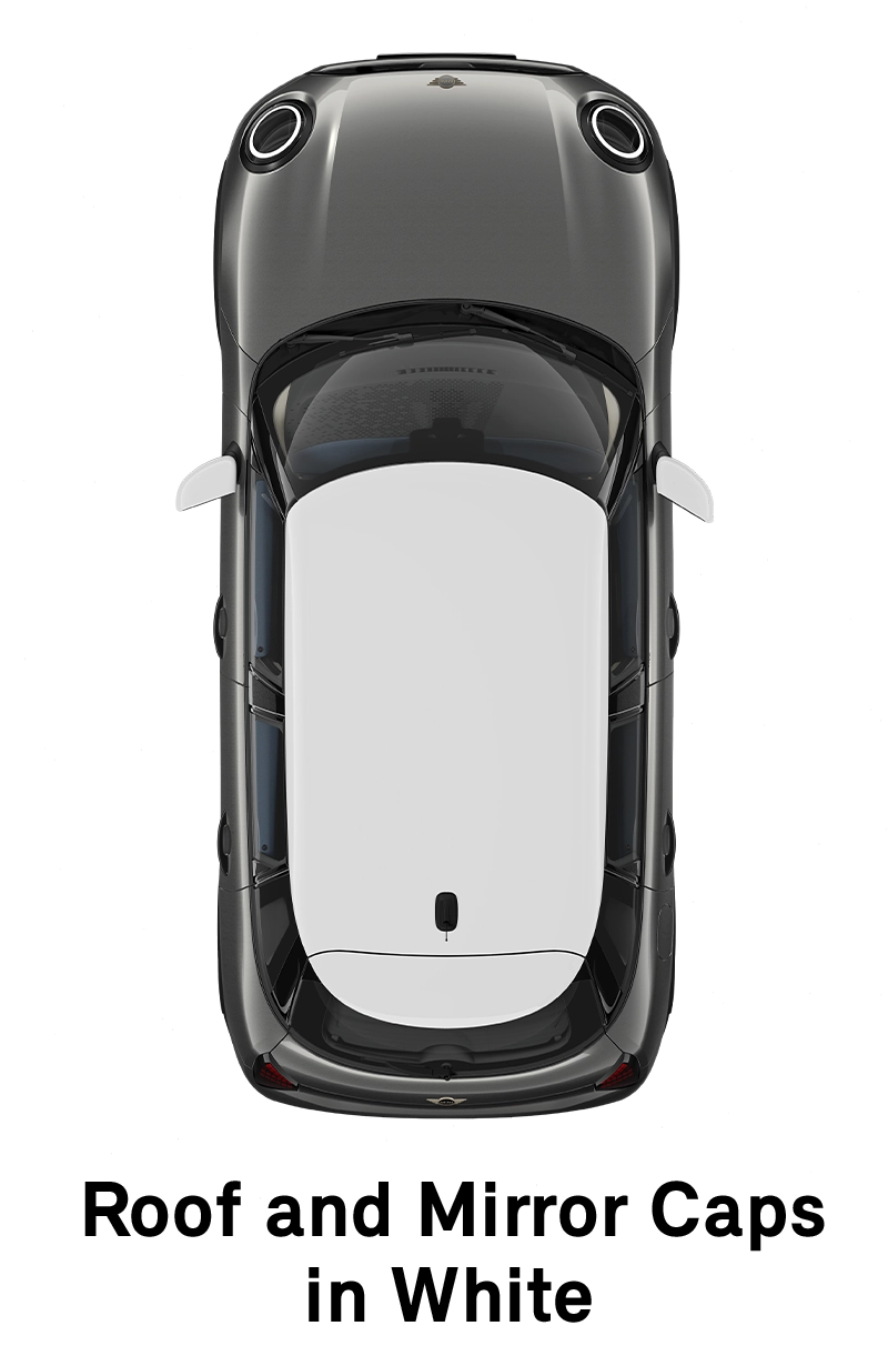 MINI Krov: Krov i kućišta retrovizora u White boji