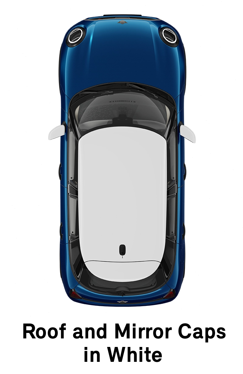 MINI krov: Krov i kućišta retrovizora u White boji