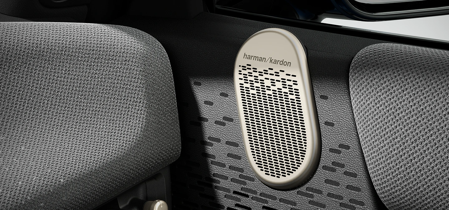 Detaljan prikaz MINI Harman Kardon surround zvučnog sustava.