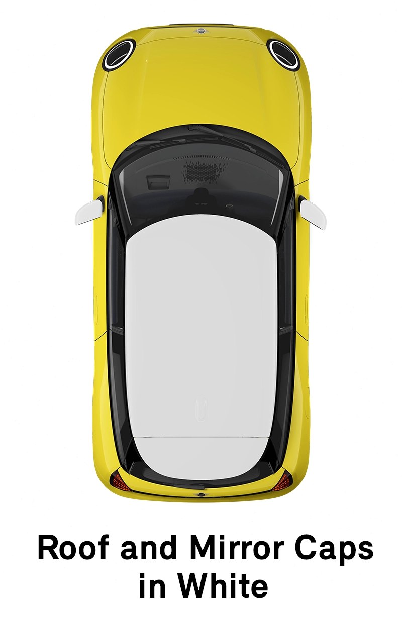 MINI krov: Krov i kućišta retrovizora u White boji