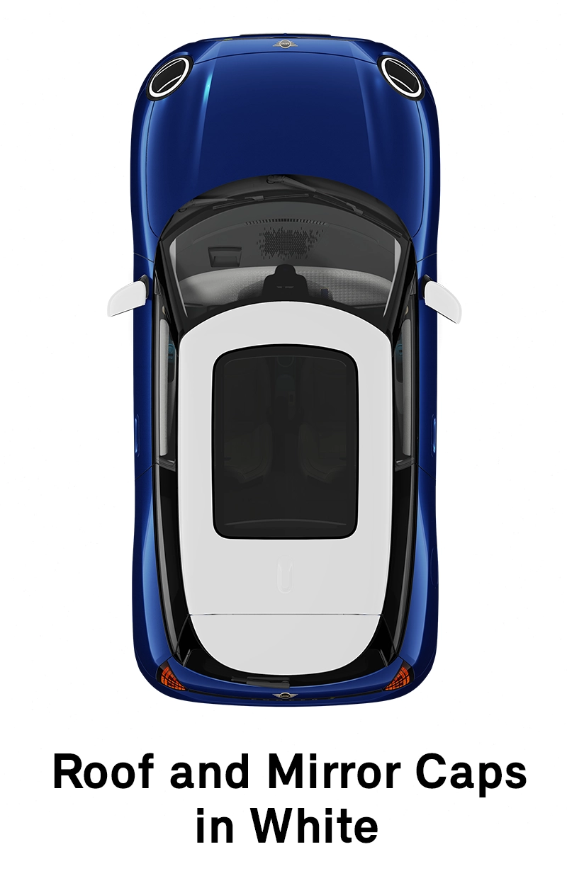 MINI krov: Krov i kućišta retrovizora u White boji