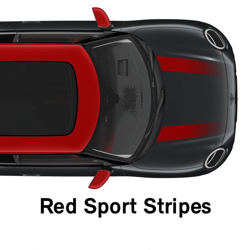MINI pruge na poklopcu motora: Red Sport pruge