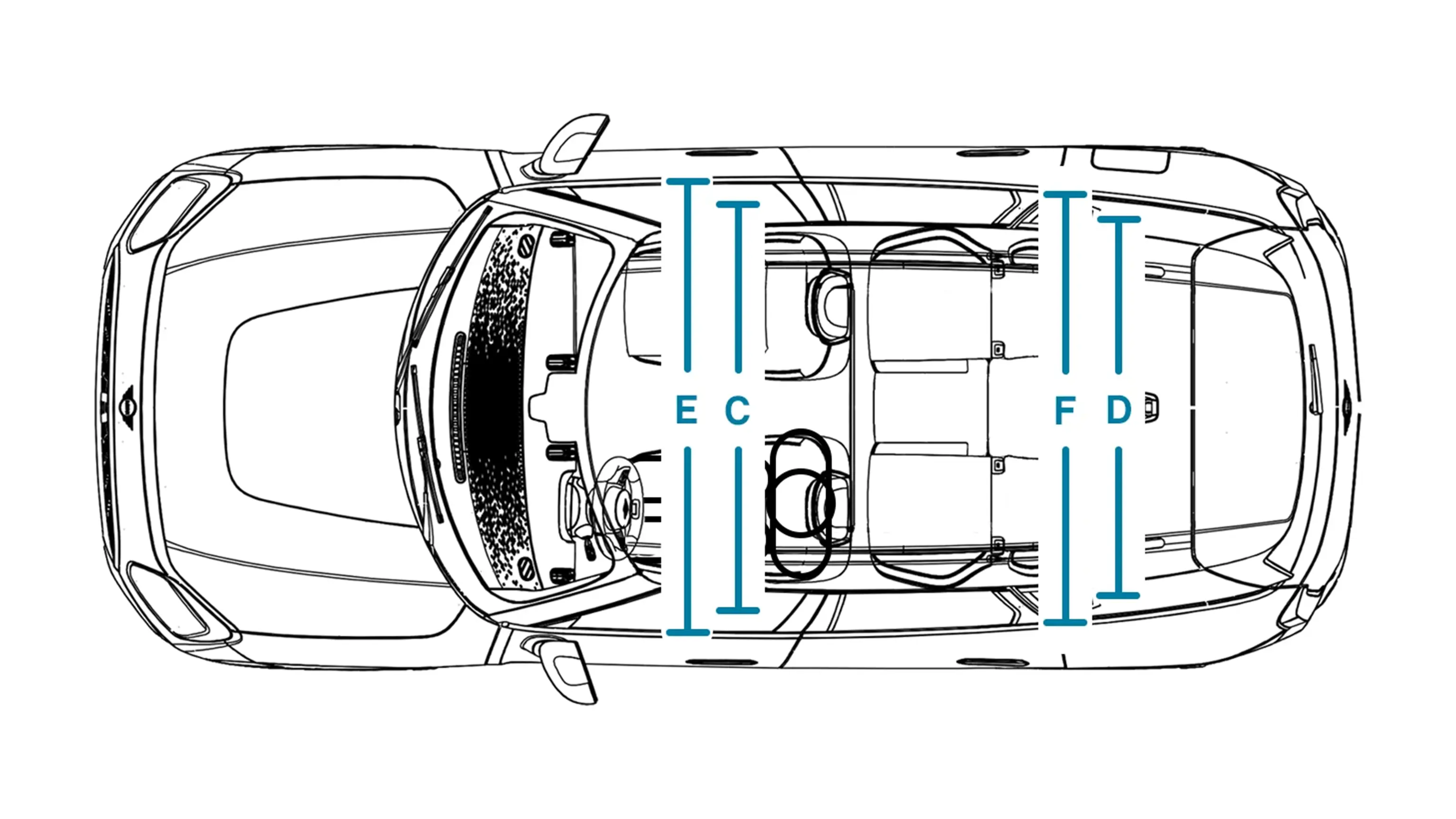 MINI Countryman - Dimenzije interijera