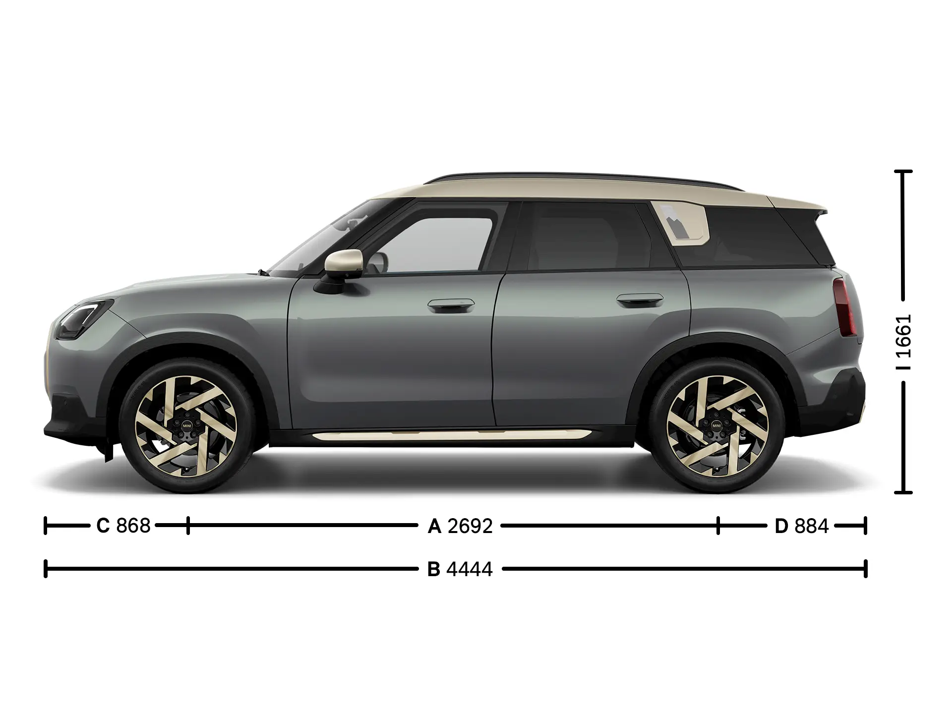 MINI Countryman dimenzije bočne strane