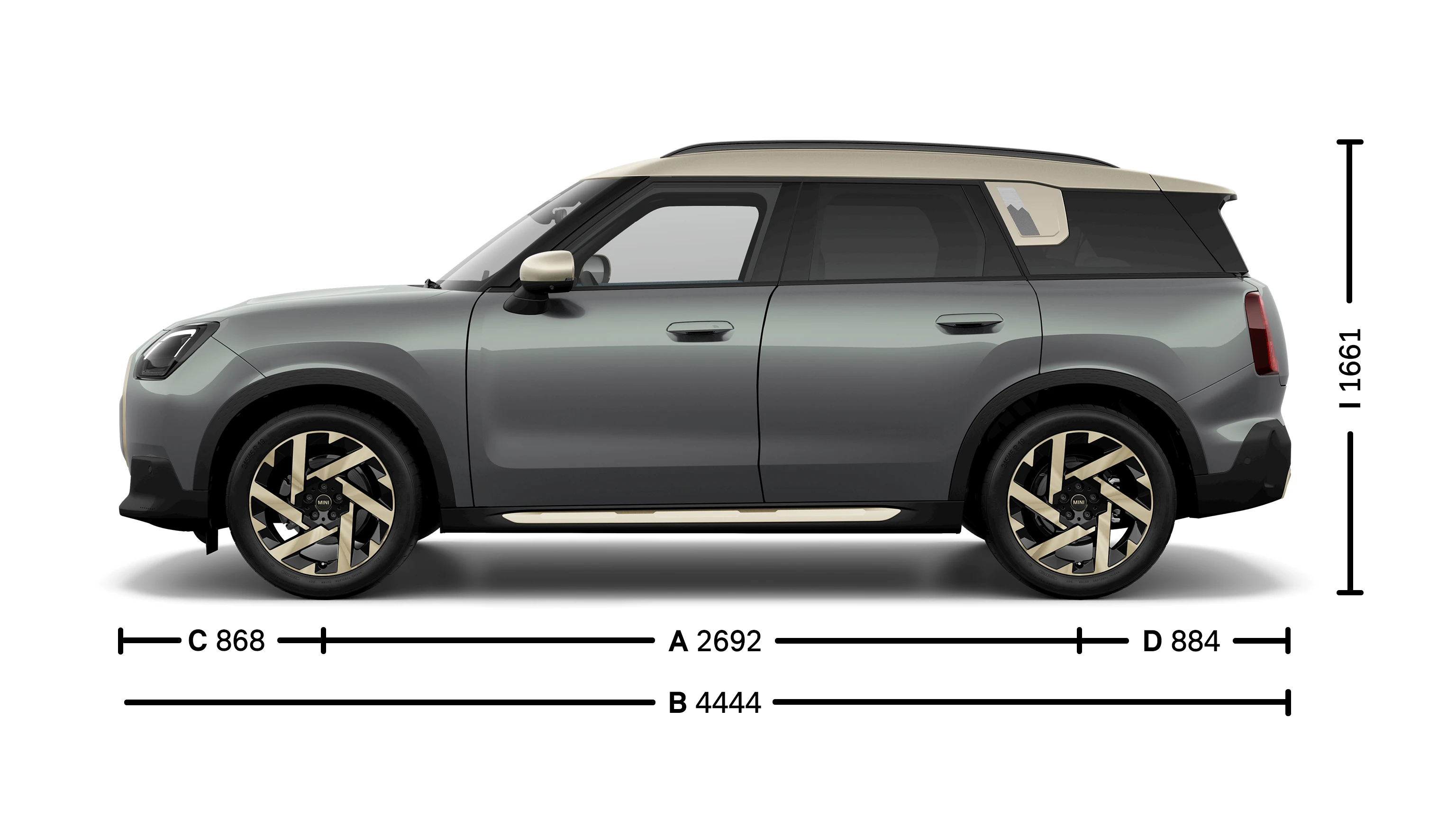 MINI Countryman dimenzije bočne strane