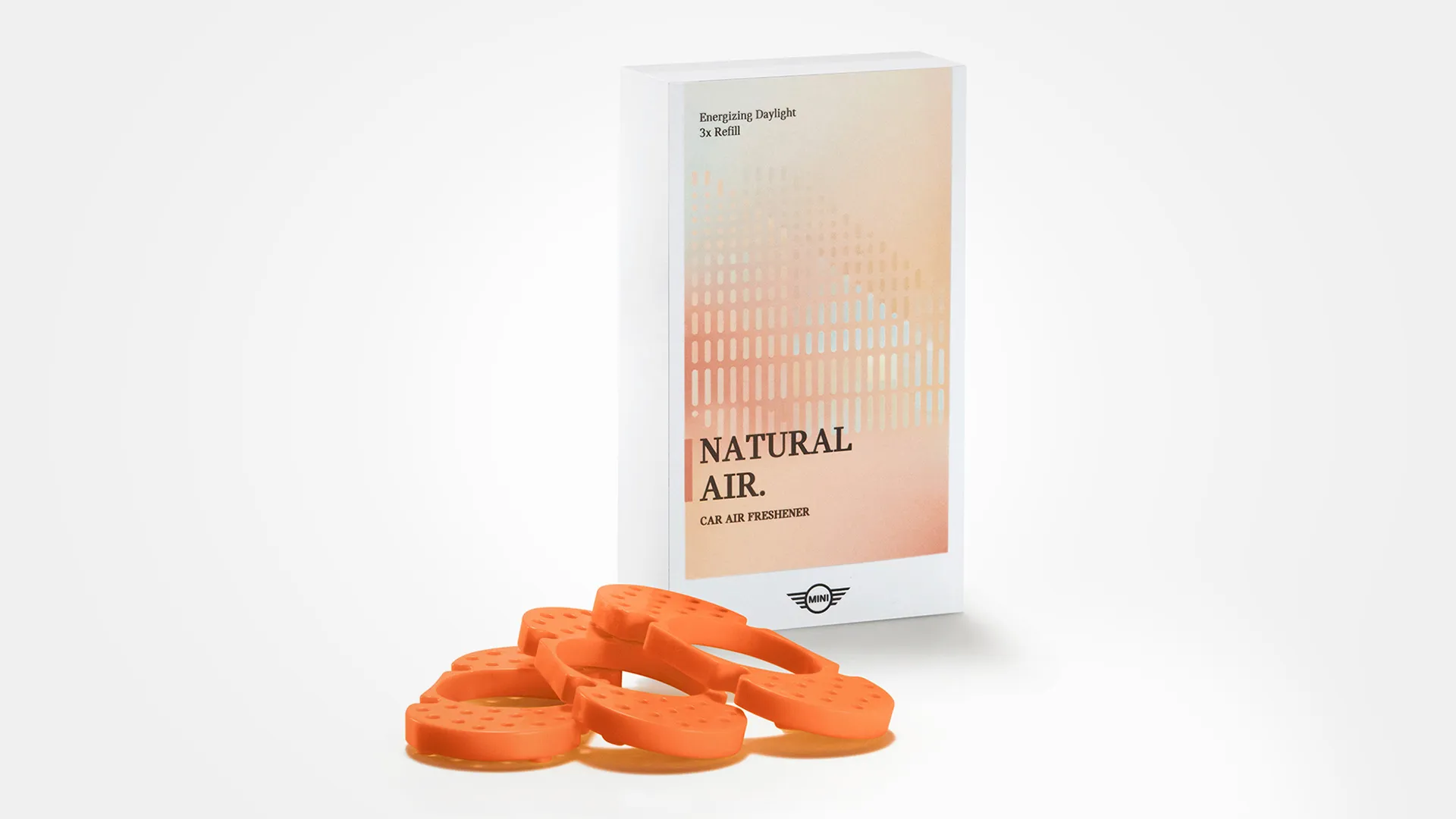 MINI Natural Air Refill paket s tri mirisna štapića, svaki u hermetički zatvorenoj vrećici.