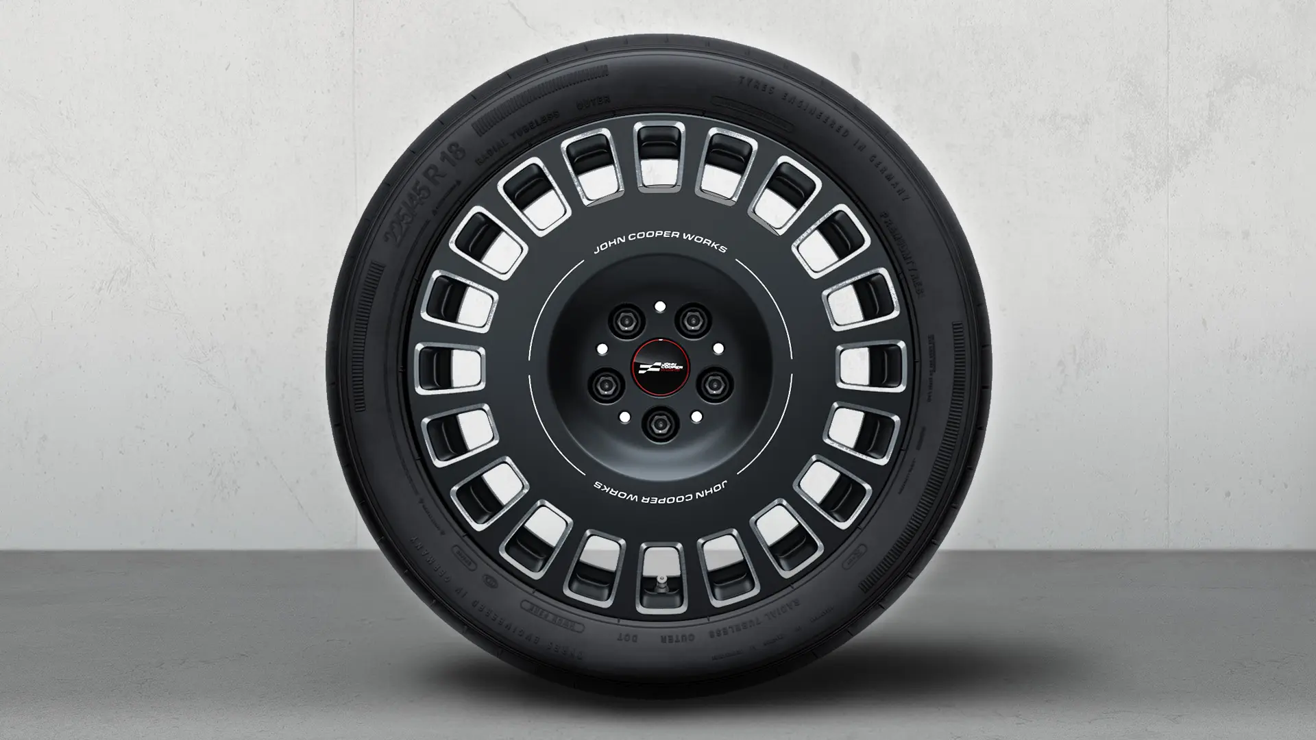18" JCW aluminijski lijevani naplatci Rallye Spoke 992 Bicolor (Frozen Midnight Grey, polirani), ljetni set kotača. 