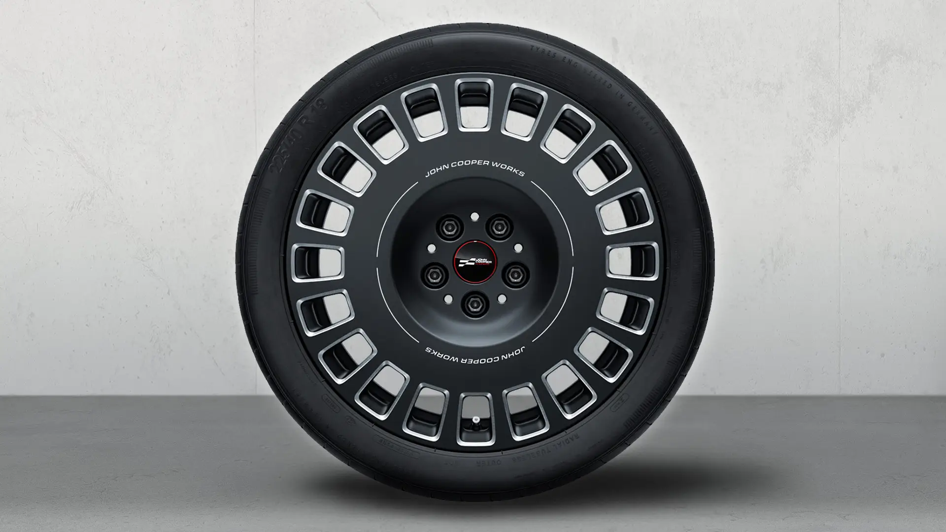 18" JCW aluminijski lijevani naplatci Rallye Spoke 992 Bicolor (Frozen Midnight Grey, polirani), ljetni set kotača. 