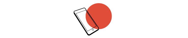 Mobilni telefon iznad crvenog kruga - ikona MINI usluge
