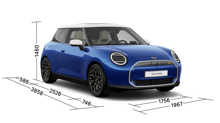 potpuno električni MINI - tri četvrtine – dimenzije