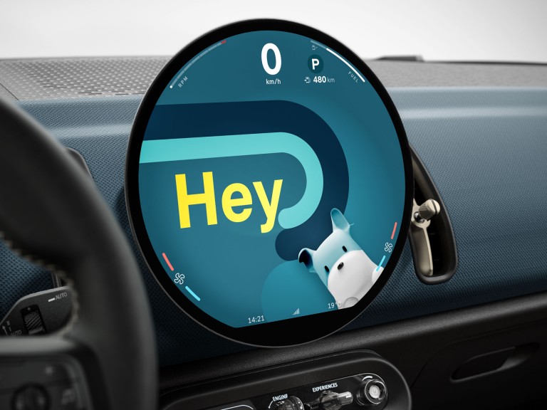 Potpuno električni MINI Countryman - unutrašnjost - oled zaslon